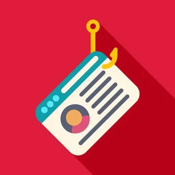 Phishing scam hooking victim website data Stock Illustration
