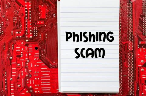 Phishing scam text concept Stock Photos