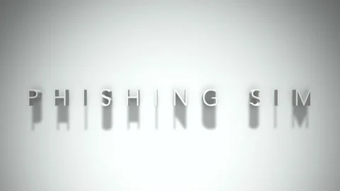 Phishing sim 3D title animation white text on a white background Stock Footage 299823439