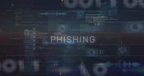 Phishing text and microprocessor connections against multiple round scanners and Vídeo Stock 196888268