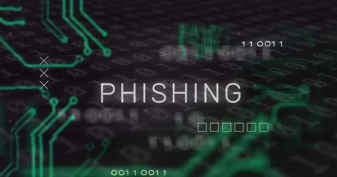 Phishing text and microprocessor connections over binary coding data processing Stock Footage 196888654