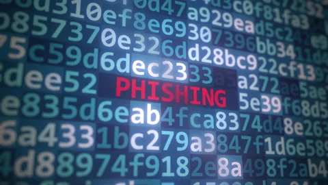 PHISHING text and source code on the computer monitor Stock Footage 187575750