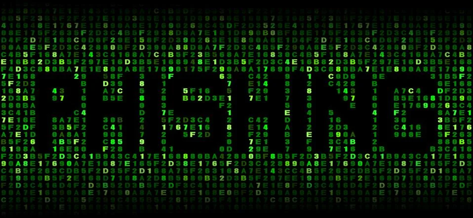 Phishing text on hex code illustration Stock Illustration