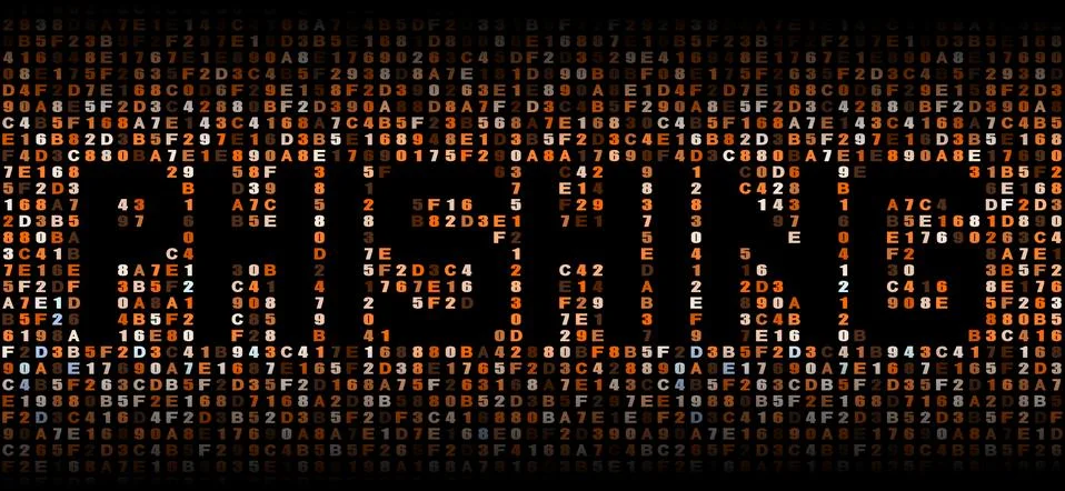 Phishing text on hex code illustration Stock Illustration