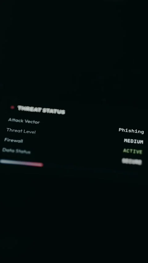Phishing threat flagged as Medium severity in a security report Stock Footage 331573281