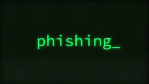 Phishing, Typing Text, Retro Computer Screen Video stock 265147553