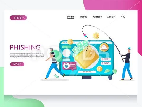 Free Vector  Phishing account concept with hacker and fishing rod