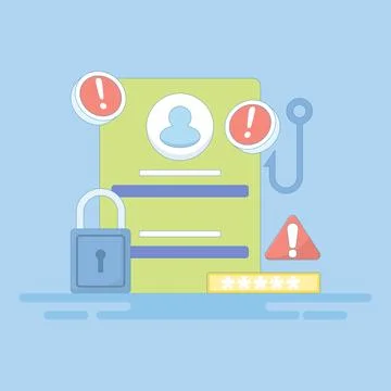 Phishing web concept. suspicious login page warning notification. Stock Illustration