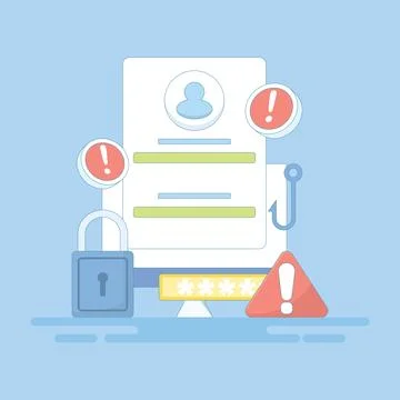 Phishing web concept. suspicious login page warning notification. イラスト素材