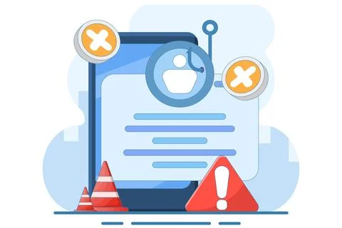 Phishing website warning concept. dangerous and suspicious website. Stock Illustration