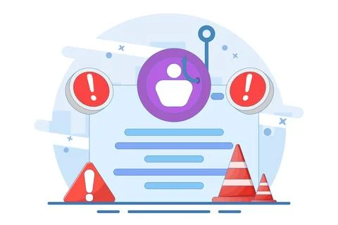Phishing website warning concept. dangerous and suspicious website. Stock Illustration