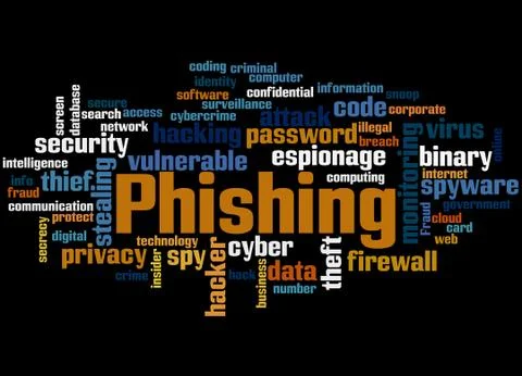 Phishing, word cloud concept Stock Illustration