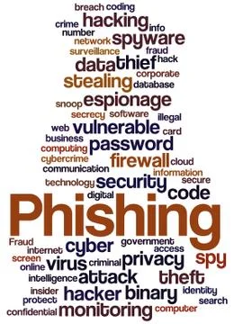 Phishing, word cloud concept Stock Illustration