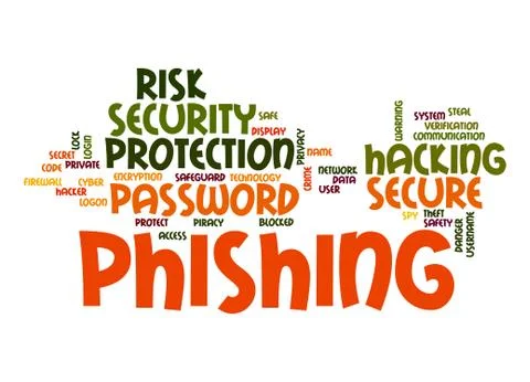 Phishing word cloud Stockillustratie