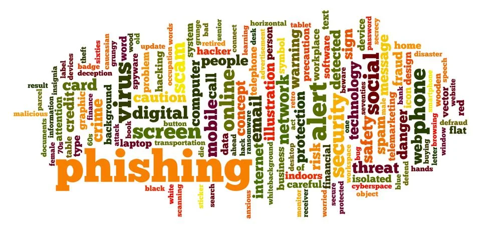 Phishing word cloud. Stock Photos