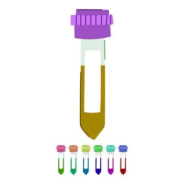 Phlebotomy blood test vial vector cartoon graphic Ilustración de archivo