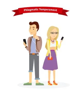 Phlegmatic Temperament Type People Stock Illustration