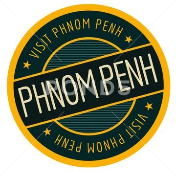 Phnom penh geographic stamp Stock Illustration