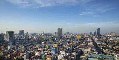 Phnom Penh Overview Daytime Stock Photos