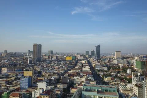Phnom Penh Overview Daytime Stock Photos