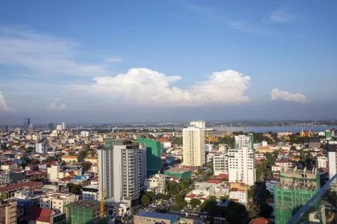 Phnom Penh Overview Daytime Stock Photos