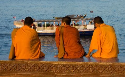 Phnom penh riverfront Stock Photos