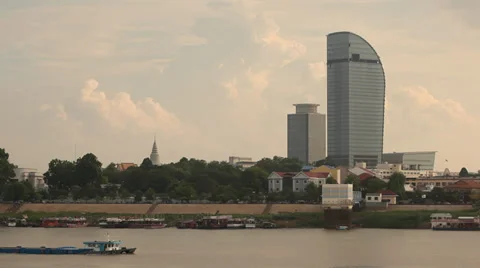 Phnom Penh Skyline and Riverfront 動画素材 37845939