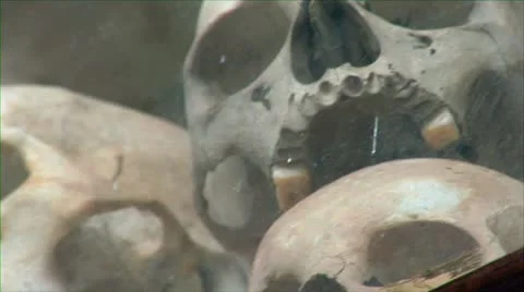 Phnom phen cambodia inside monument with skulls of victims of the killing fie Vídeos de archivo 11117348
