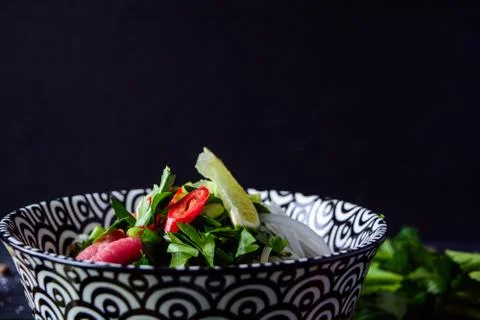 Pho Bo beef soup Stock Photos
