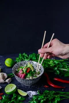 Pho Bo beef soup Stock Photos