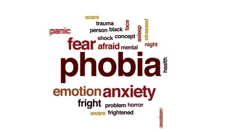 Phobia animated word cloud, text design animation. Stock Footage 78636931