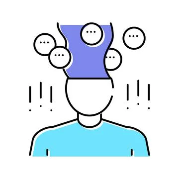 Phobia psychological problems color icon vector illustration Stock Illustration
