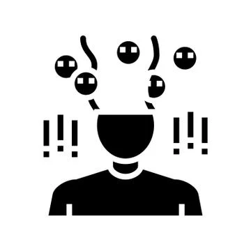 Phobia psychological problems glyph icon vector illustration Illustrazione stock