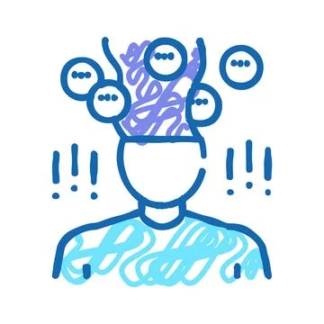 Phobia psychological problems icon doodle illustration 스톡 일러스트