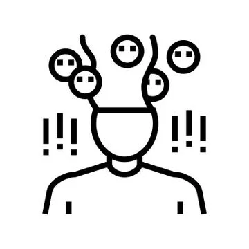 Phobia psychological problems line icon vector illustration Illustrazione stock
