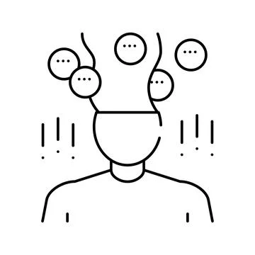 Phobia psychological problems line icon vector illustration 库存插图