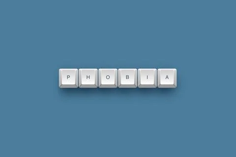 Phobia text on a 3d keyboard button with shadow concept series Stock Illustration