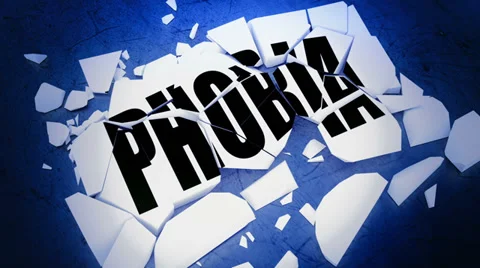Phobia typography crashes to the ground Stock Footage 38557946
