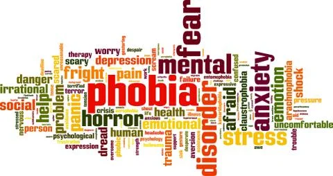 Phobia word cloud Stock Illustration