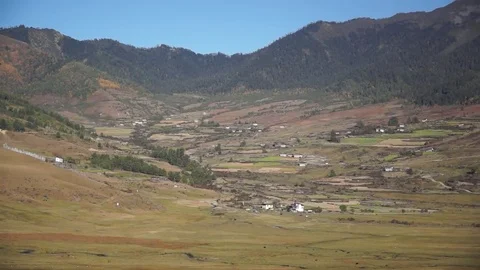 Phobjikha Valley. Bhutan 스톡 동영상 84126176