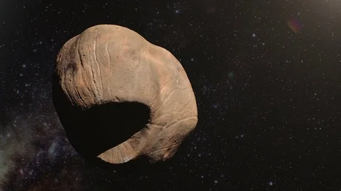 Phobos floating orange look. Mars moon Vidéo 73104567