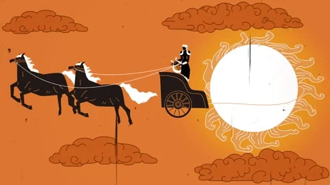 Phoebus apollo god of sun in his chariot Stock Footage 314237555