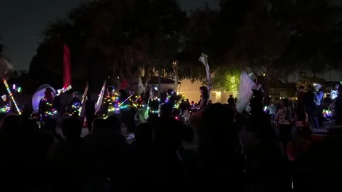 Phoenix APS Electric Light Parade Holiday Lights Stock Footage 341716300