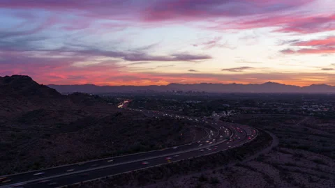 Phoenix Arizona Freeway Sunset Time Lapse Видео 148806771