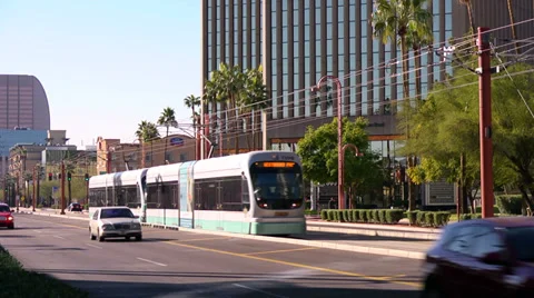 Phoenix Arizona Light Rail Video stock 33919230