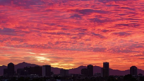 Phoenix, Arizona Skyline Epic Sunset Timelapse Stock Footage
