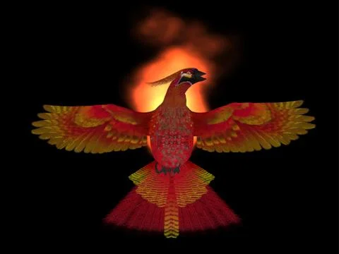 Phoenix bird fire Stock Illustration