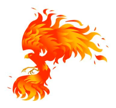 Phoenix bird on fire Stock Illustration