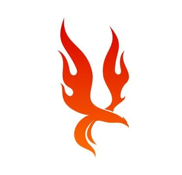 Phoenix bird icon, isolated vector fire creature Illustrazione stock