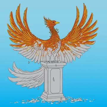 Phoenix Bird Statue Stock Illustration